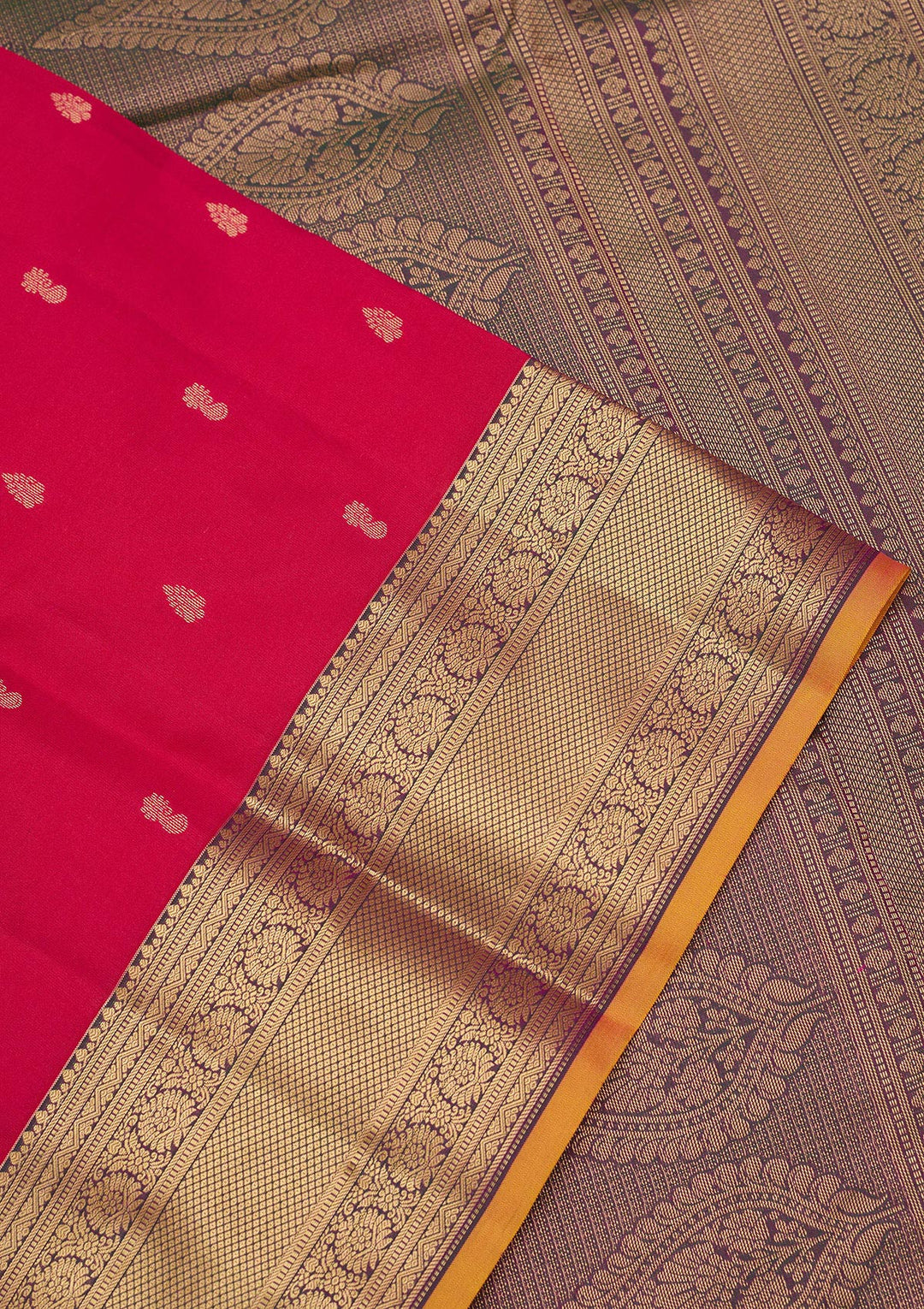 Multi Pure Silk Jaal Gold Zariwork Saree With Matching Blouse Piece
