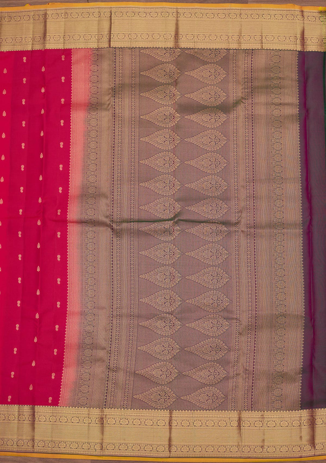 Rani Pink Zariwork Pure Silk Saree
