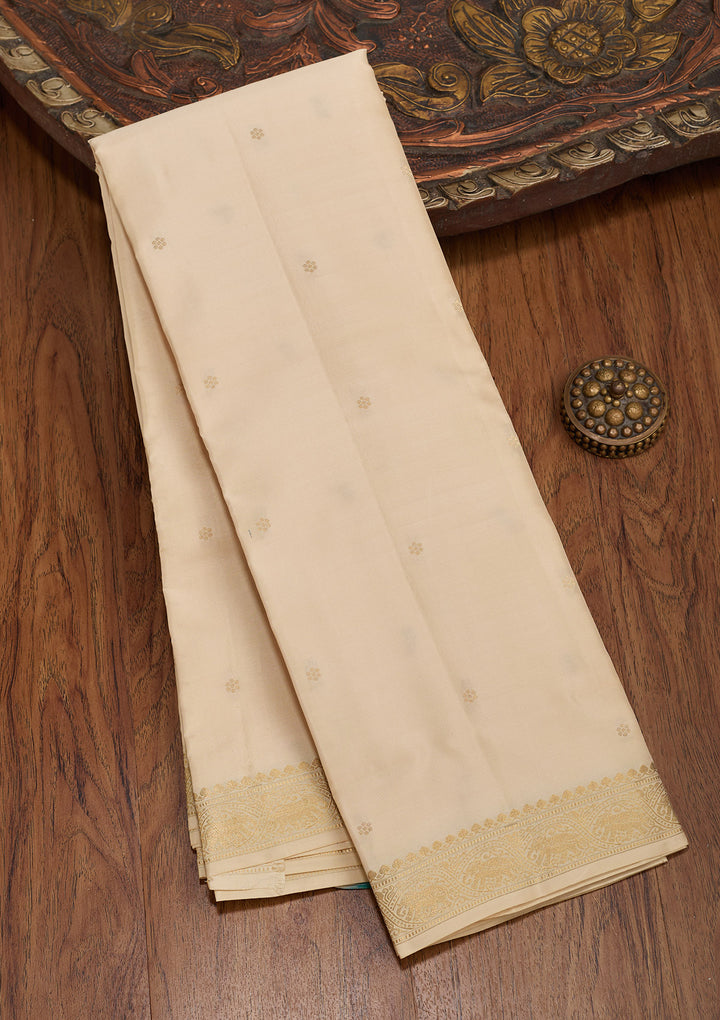 Beige Zariwork Pure Silk Saree