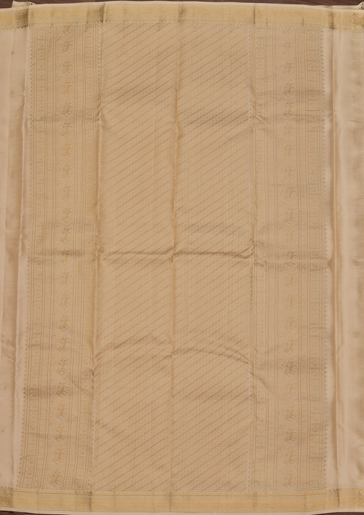 Beige Zariwork Pure Silk Saree
