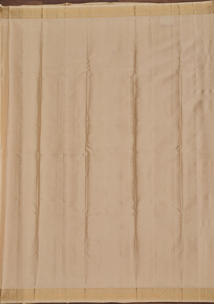 Beige Zariwork Pure Silk Saree