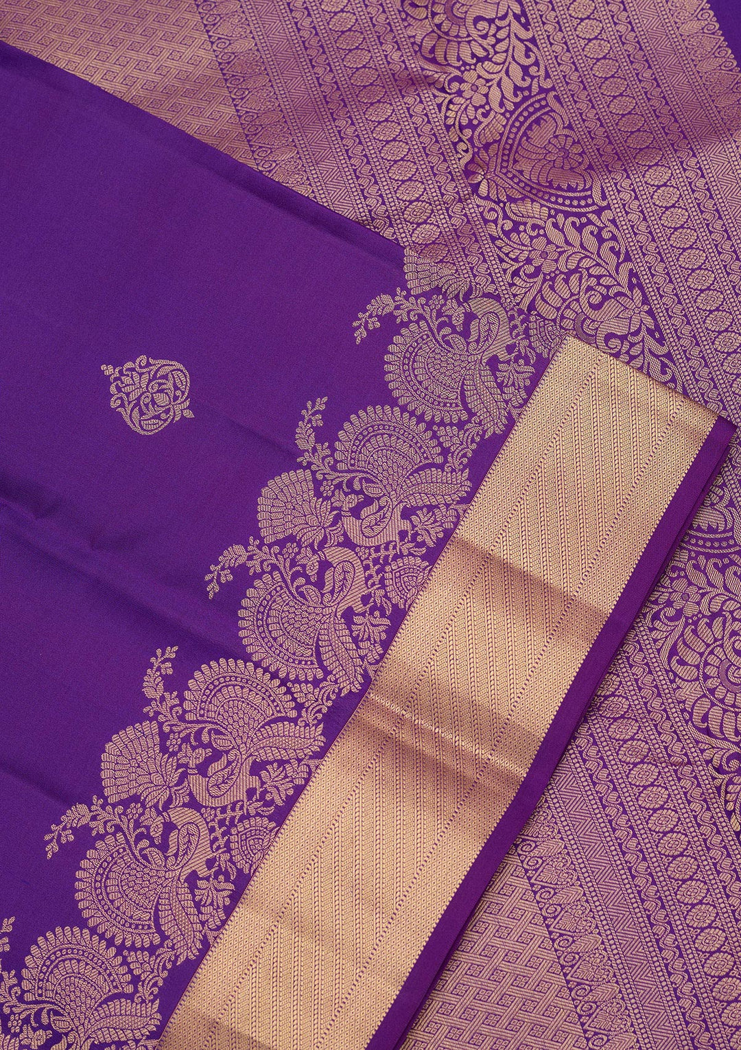 Royal Blue Pure Silk Buti Zariwork Saree With Matching Blouse Piece