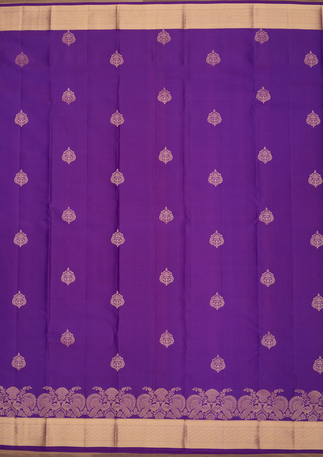Royal Blue Pure Silk Buti Zariwork Saree With Matching Blouse Piece