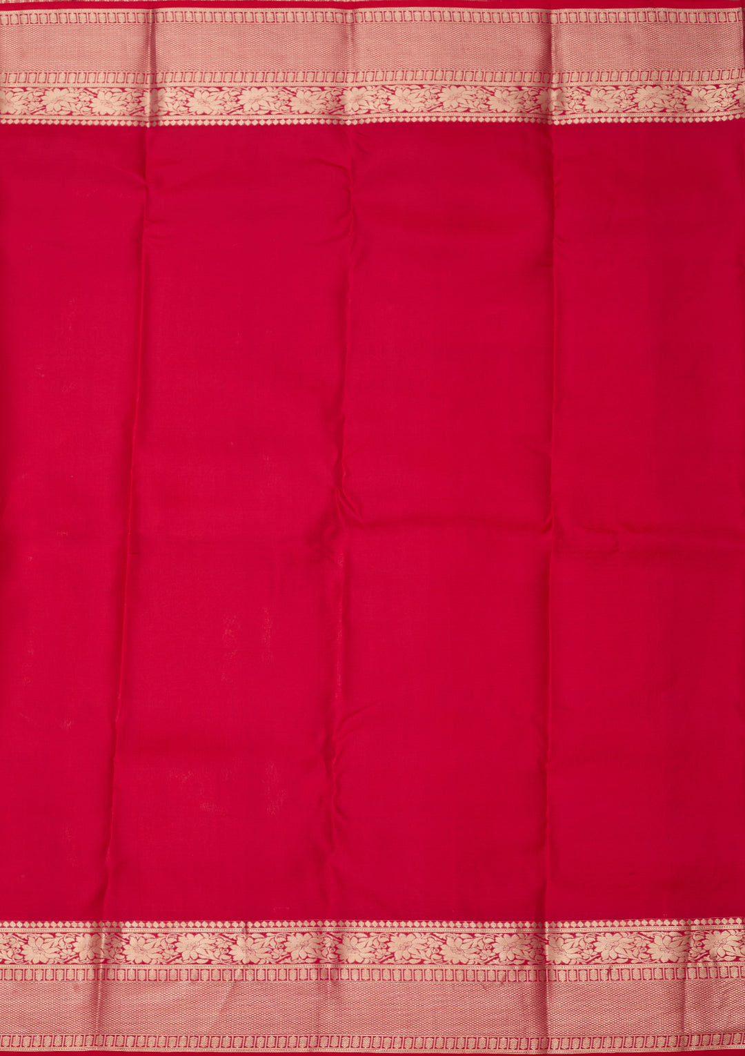 Rani Pink Pure Silk Jaal Gold Zariwork Saree With Matching Blouse Piece