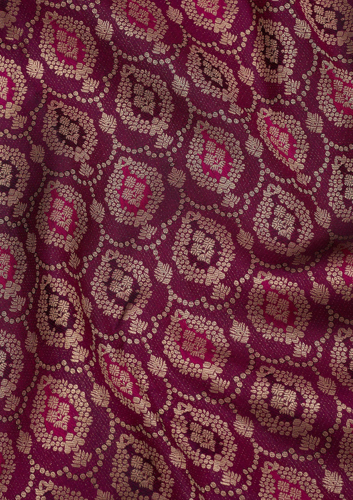 Wine Zariwork Pure Silk Saree