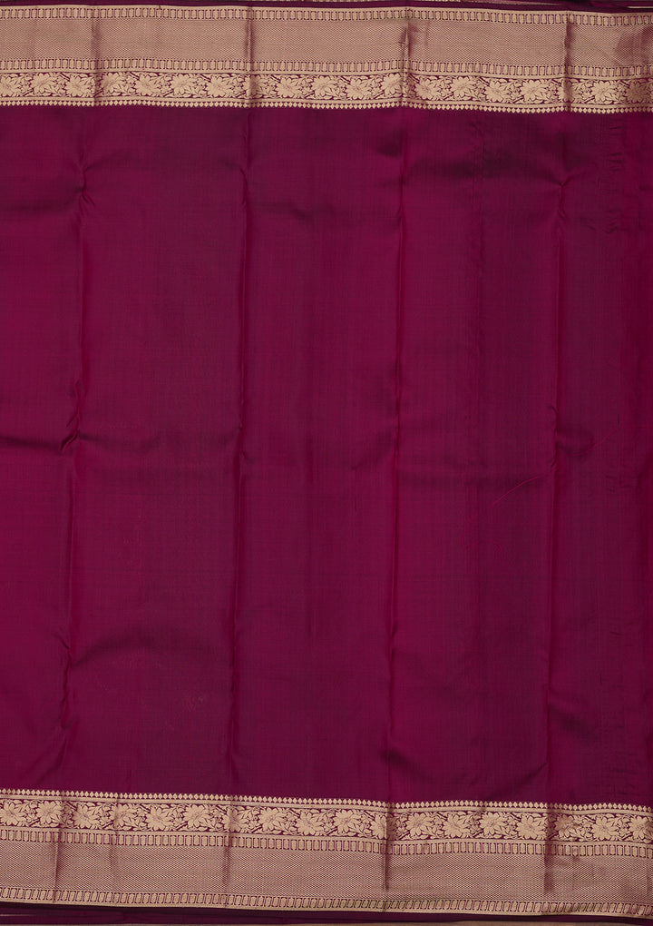 Wine Zariwork Pure Silk Saree