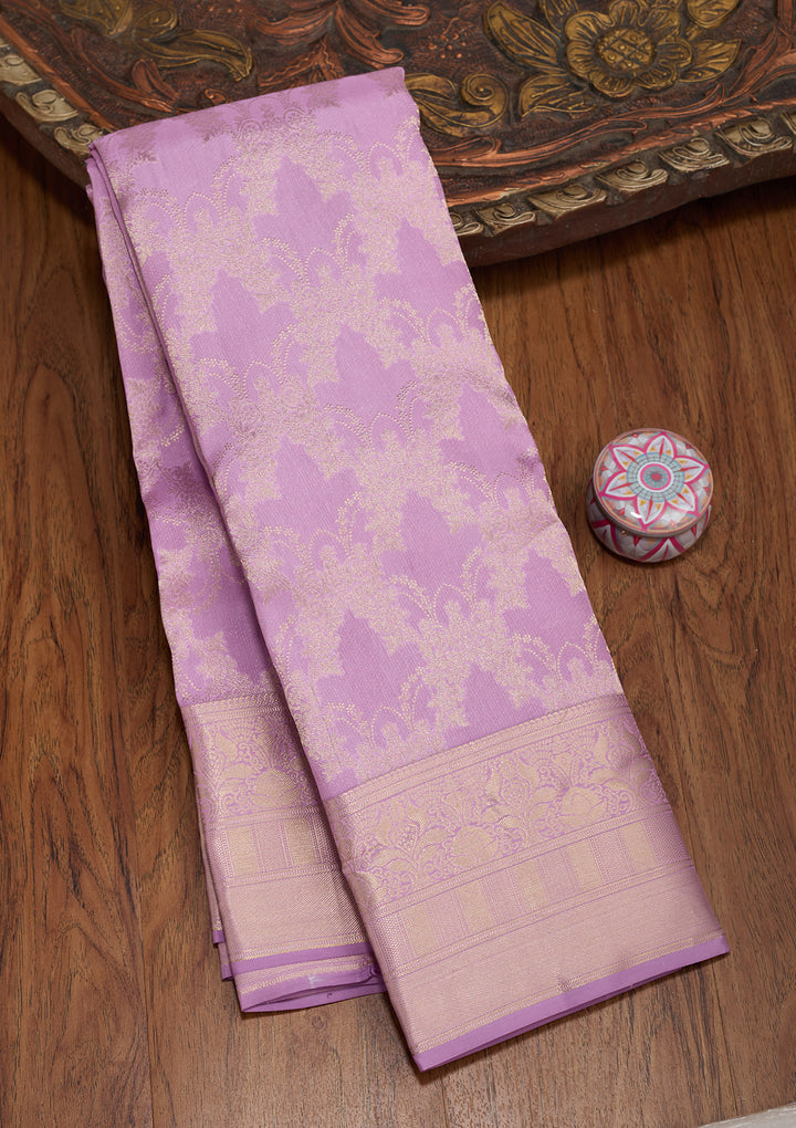 Lavender Zariwork Pure Silk Saree