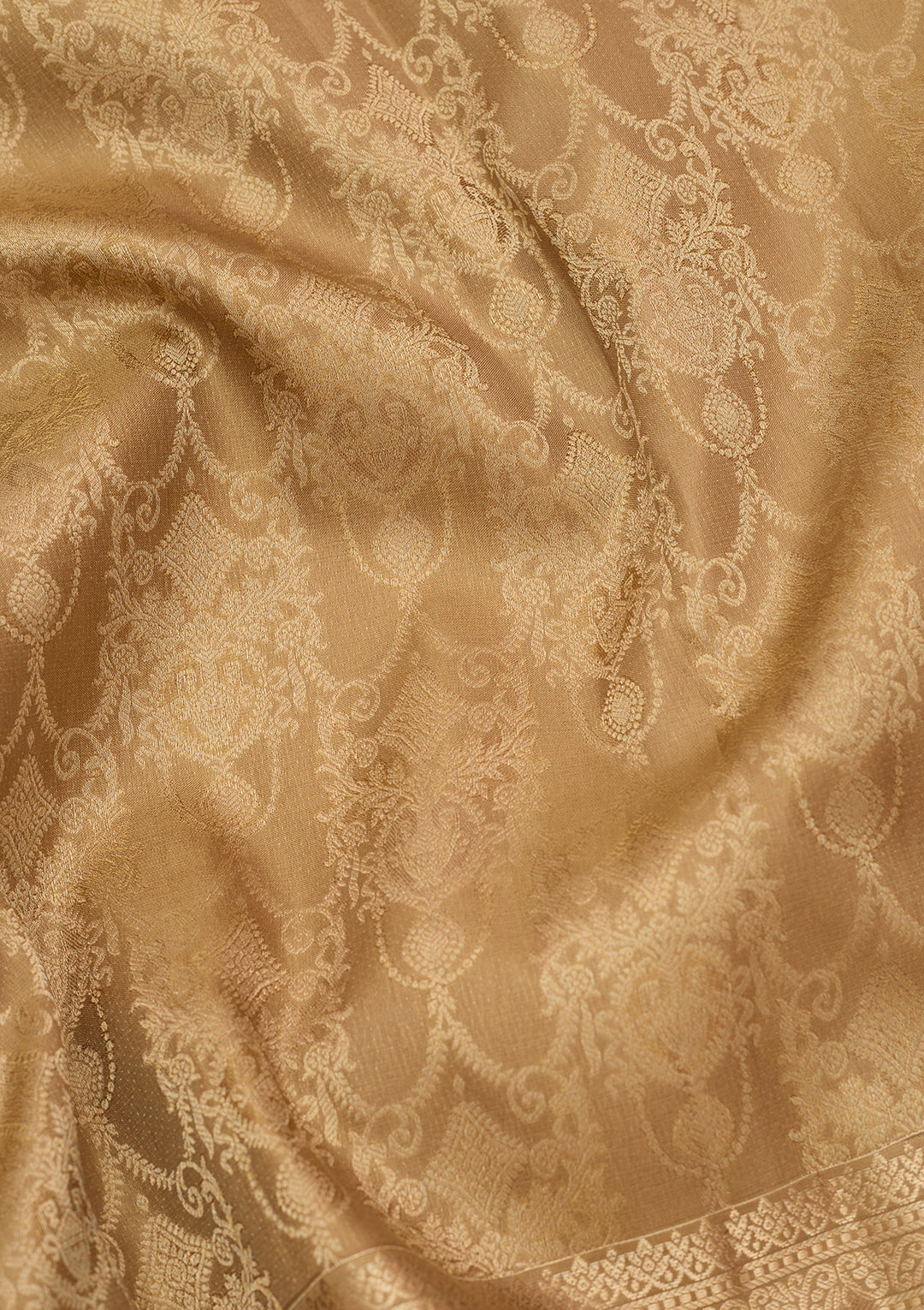 Mehendi Pure Silk Jaal Saree With Matching Blouse Piece