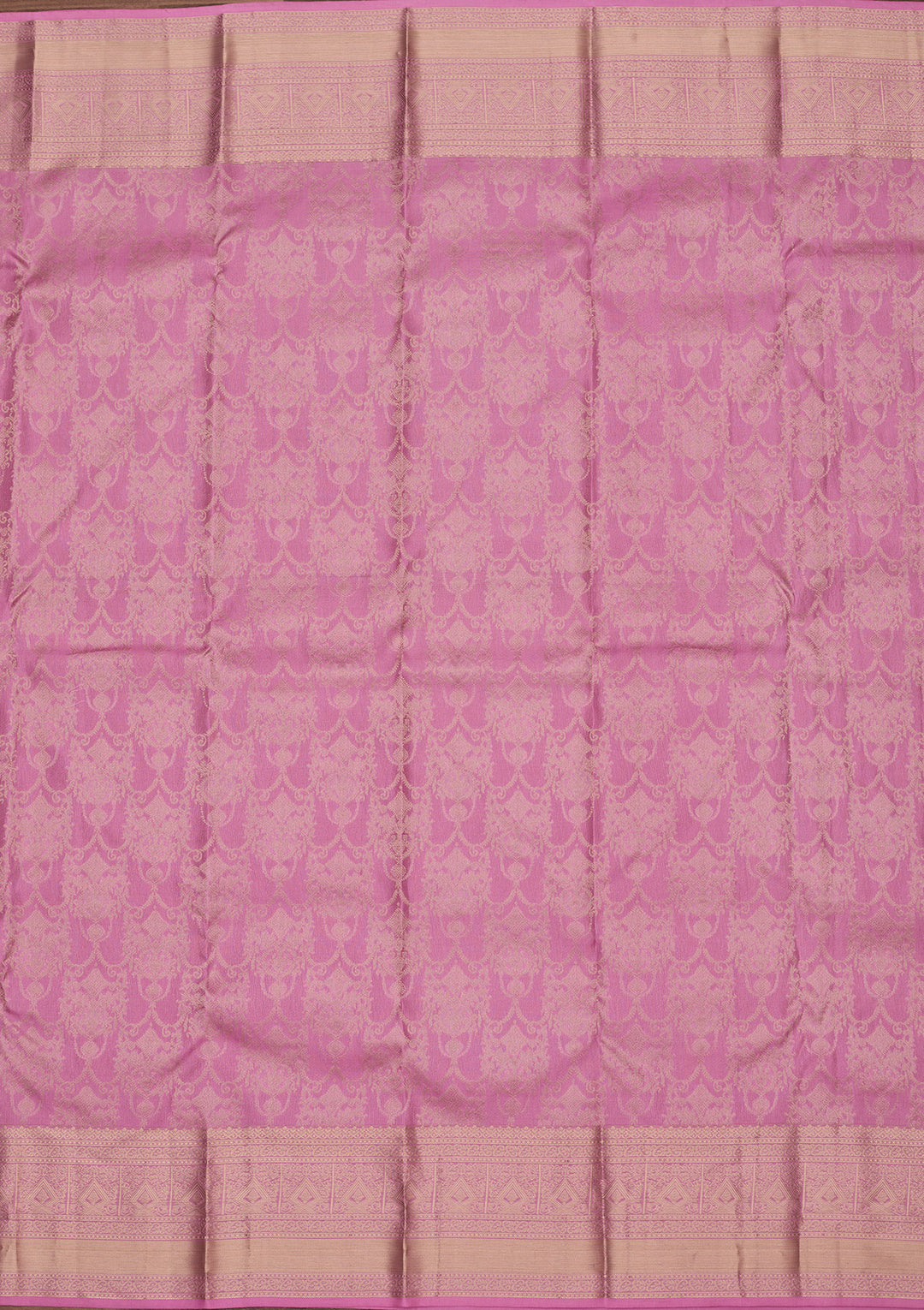 Onion Pink Pure Silk Jaal Zariwork Saree With Matching Blouse Piece