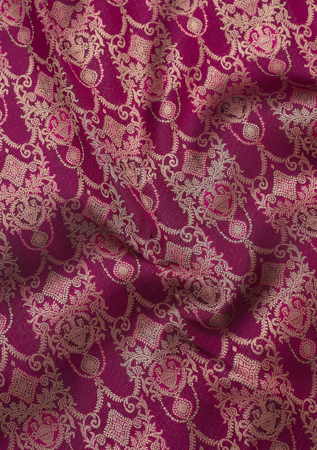 Purple Pure Silk Jaal Zariwork Saree With Matching Blouse Piece