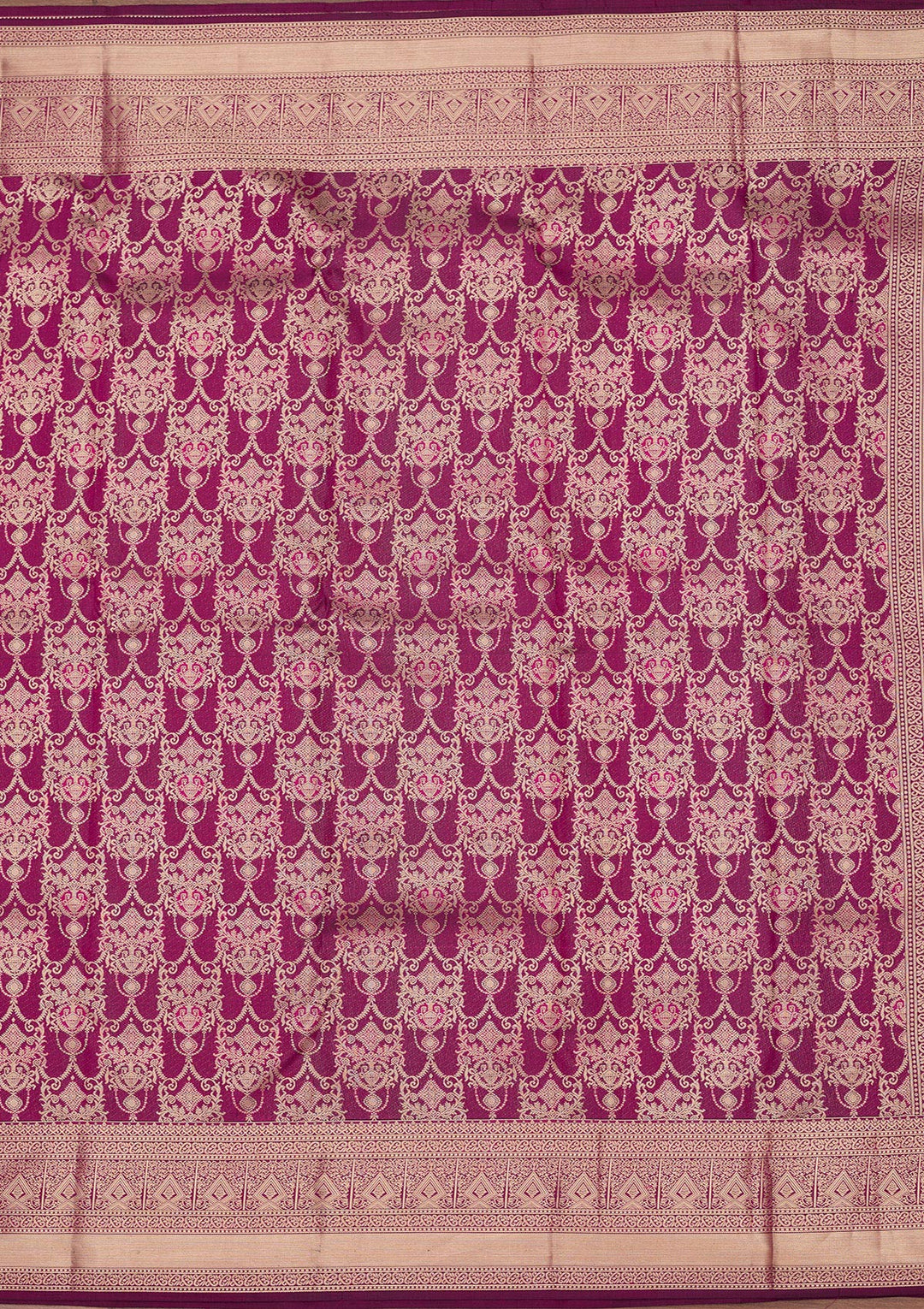 Purple Pure Silk Jaal Zariwork Saree With Matching Blouse Piece
