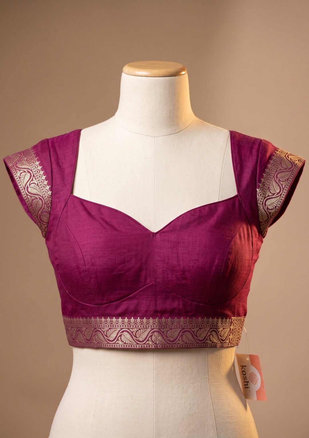 Maroon Georgette Buti Gold Zariwork Saree With Matching Blouse Piece