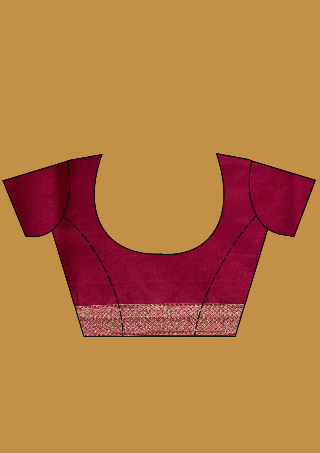 Wine Georgette Buti Gold Zariwork Saree With Matching Blouse Piece