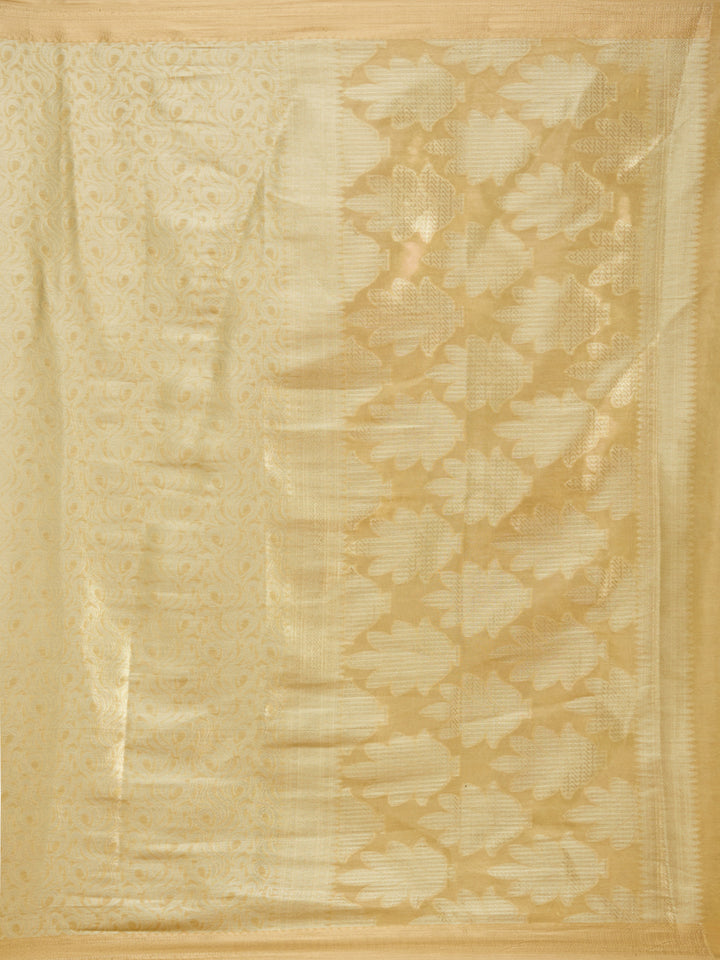 Gold Tissue Jaal Gold Zariwork Saree With Matching Blouse Piece