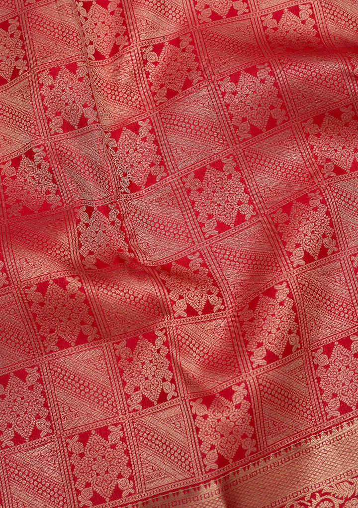 Red Zariwork Pure Silk Saree