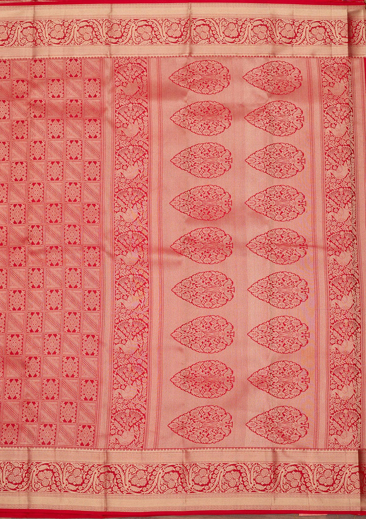 Red Zariwork Pure Silk Saree