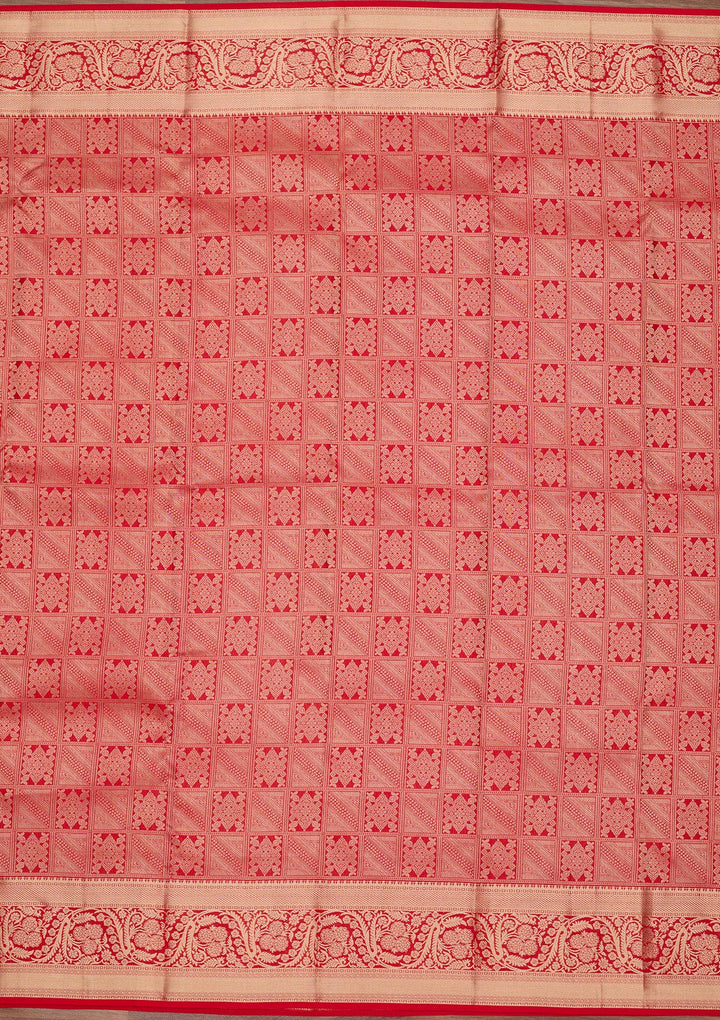 Red Zariwork Pure Silk Saree
