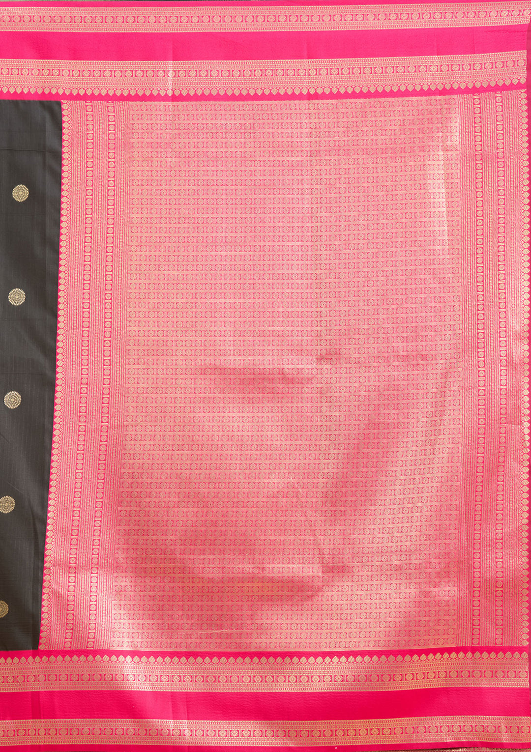 Black Silk Buti Gold Zariwork Saree With Matching Blouse Piece