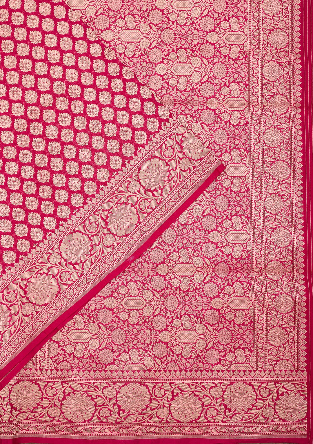 Rani Pink Zariwork Pure Silk Saree