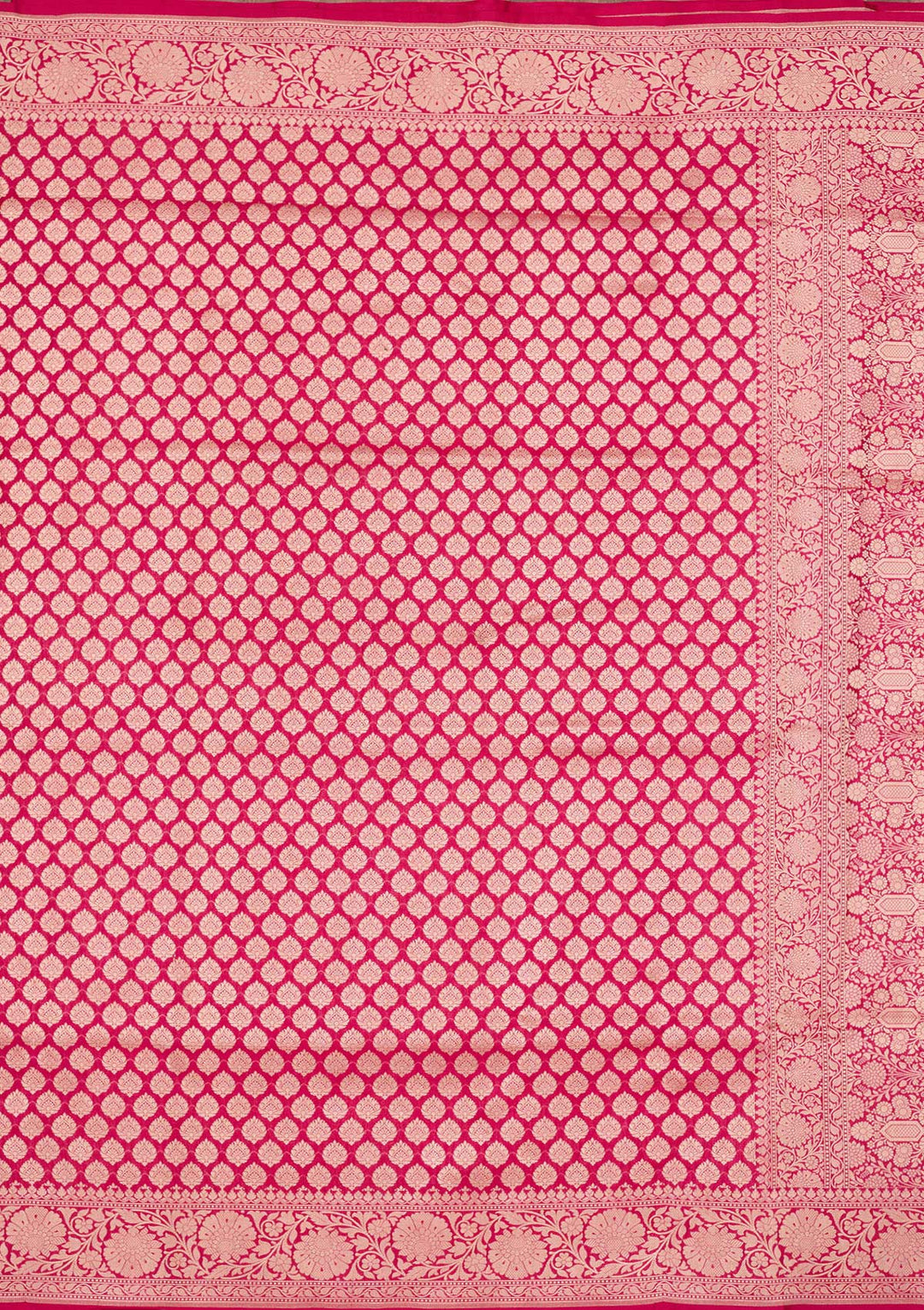Rani Pink Zariwork Pure Silk Saree