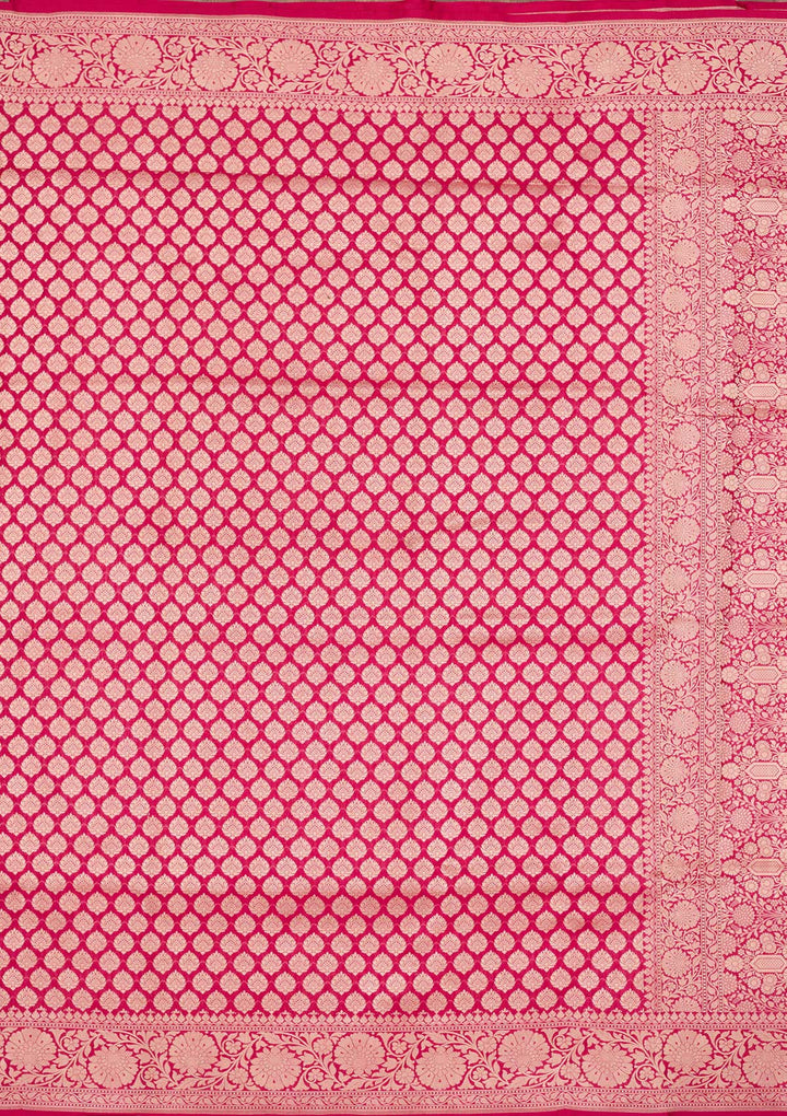 Rani Pink Zariwork Pure Silk Saree