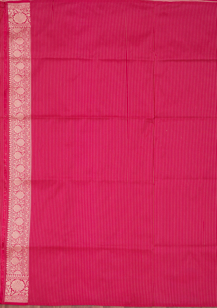 Rani Pink Zariwork Pure Silk Saree