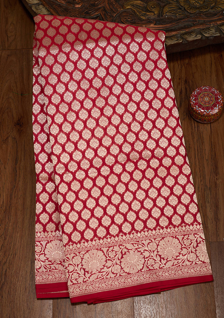 Red Zariwork Pure Silk Saree