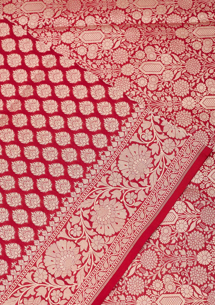 Red Zariwork Pure Silk Saree