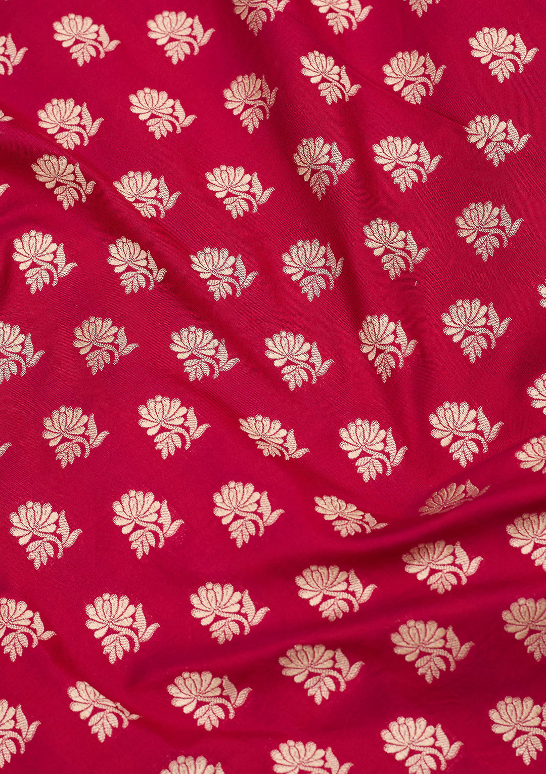 Magenta Pink Silk Buti Zariwork Saree With Matching Blouse Piece