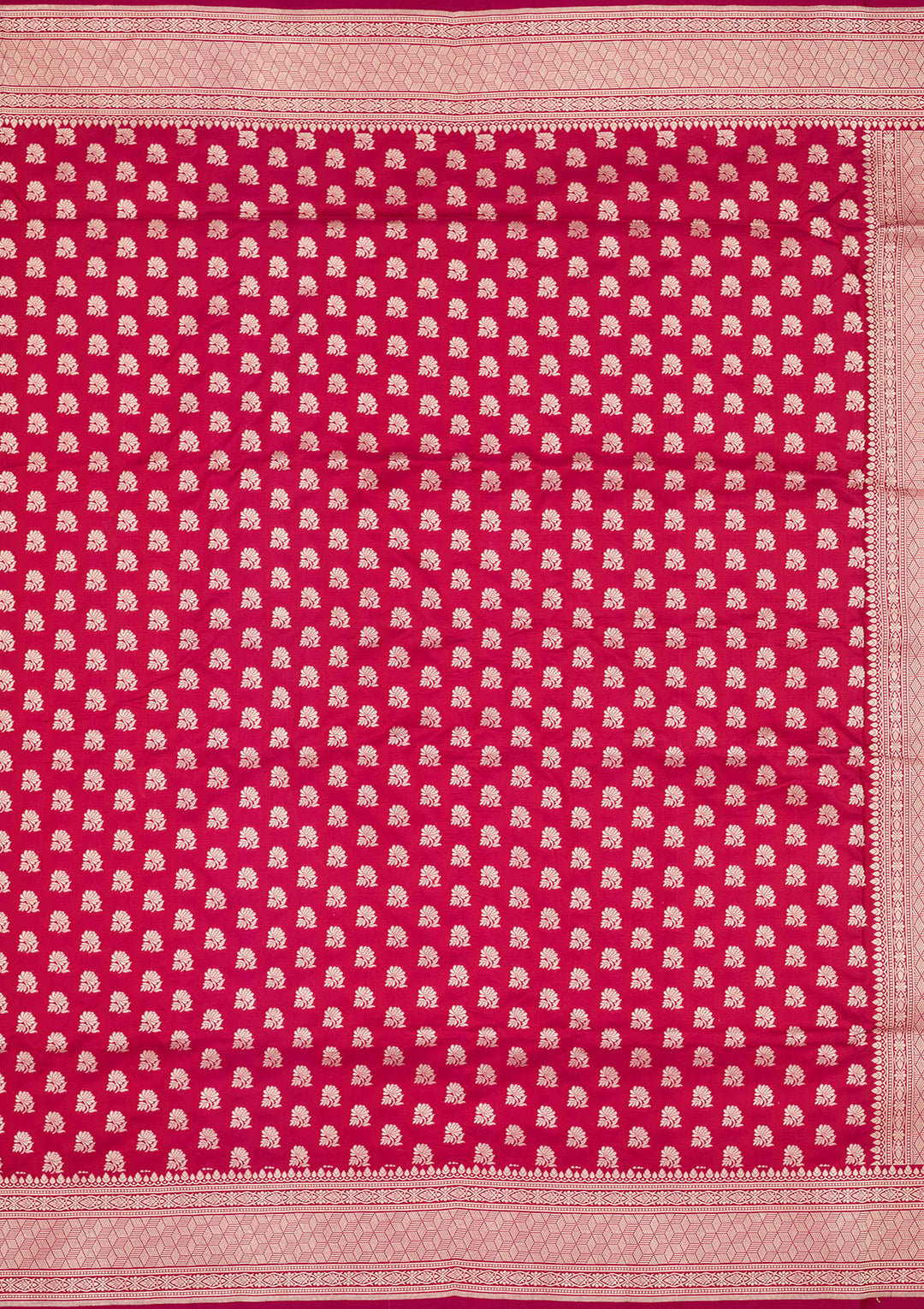 Magenta Pink Silk Buti Zariwork Saree With Matching Blouse Piece