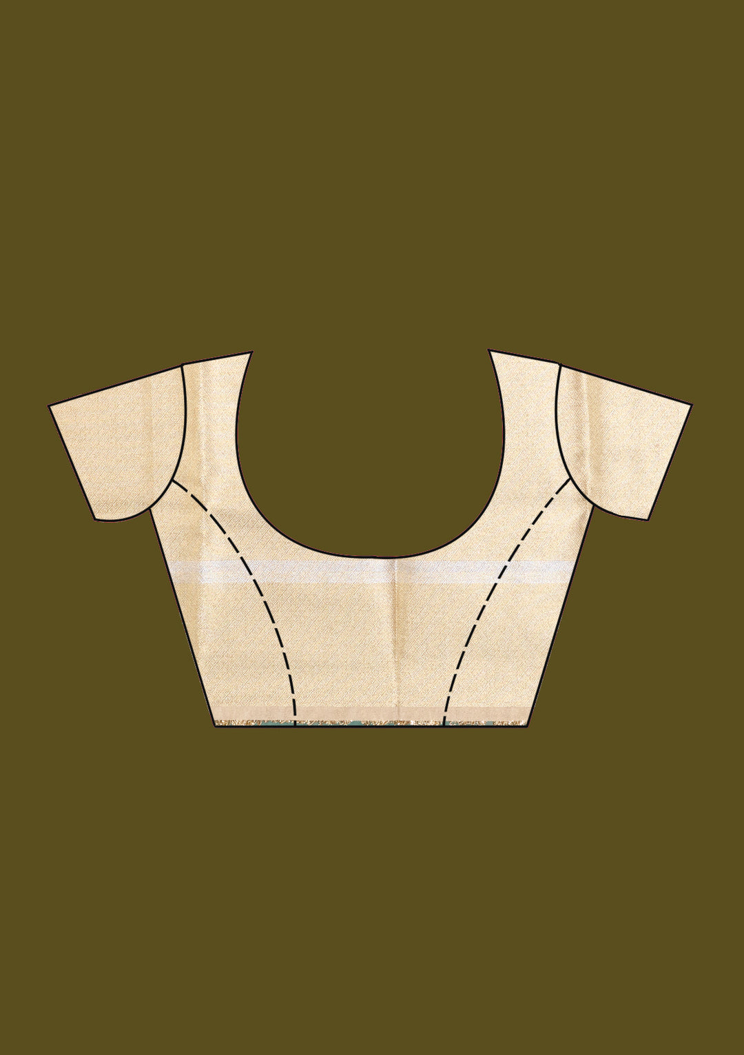 Beige Tissue Buti Gold Zariwork Saree With Matching Blouse Piece