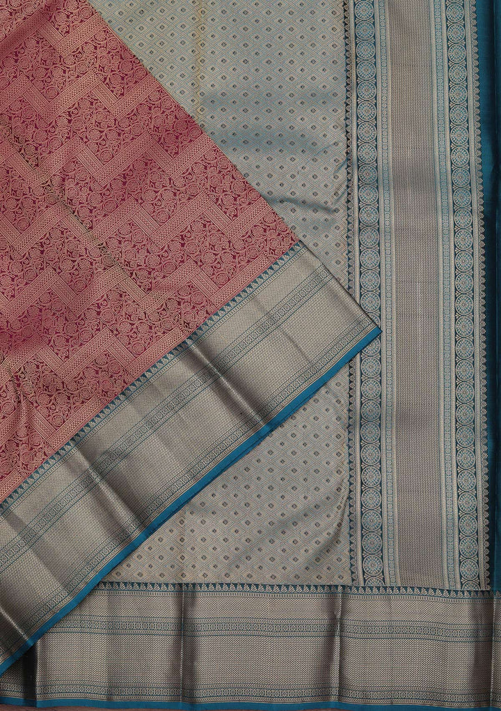 Rani Pink Zariwork Pure Silk Saree