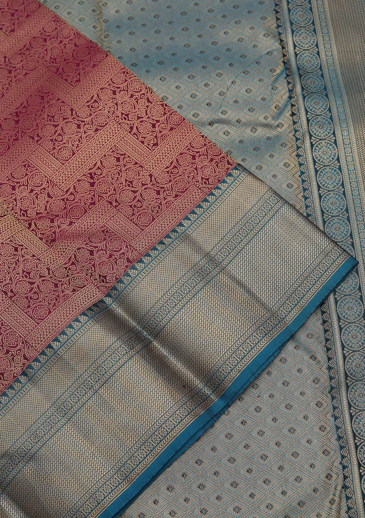 Rani Pink Zariwork Pure Silk Saree