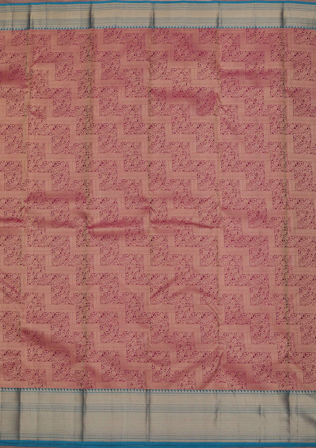 Rani Pink Zariwork Pure Silk Saree