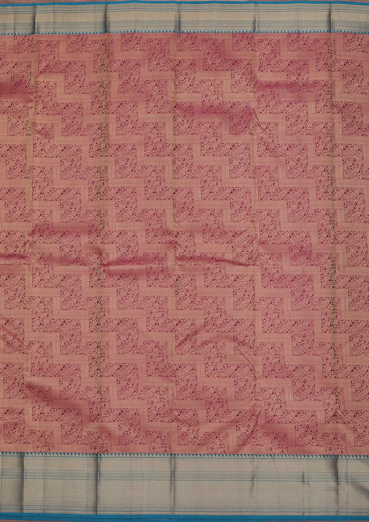 Rani Pink Zariwork Pure Silk Saree