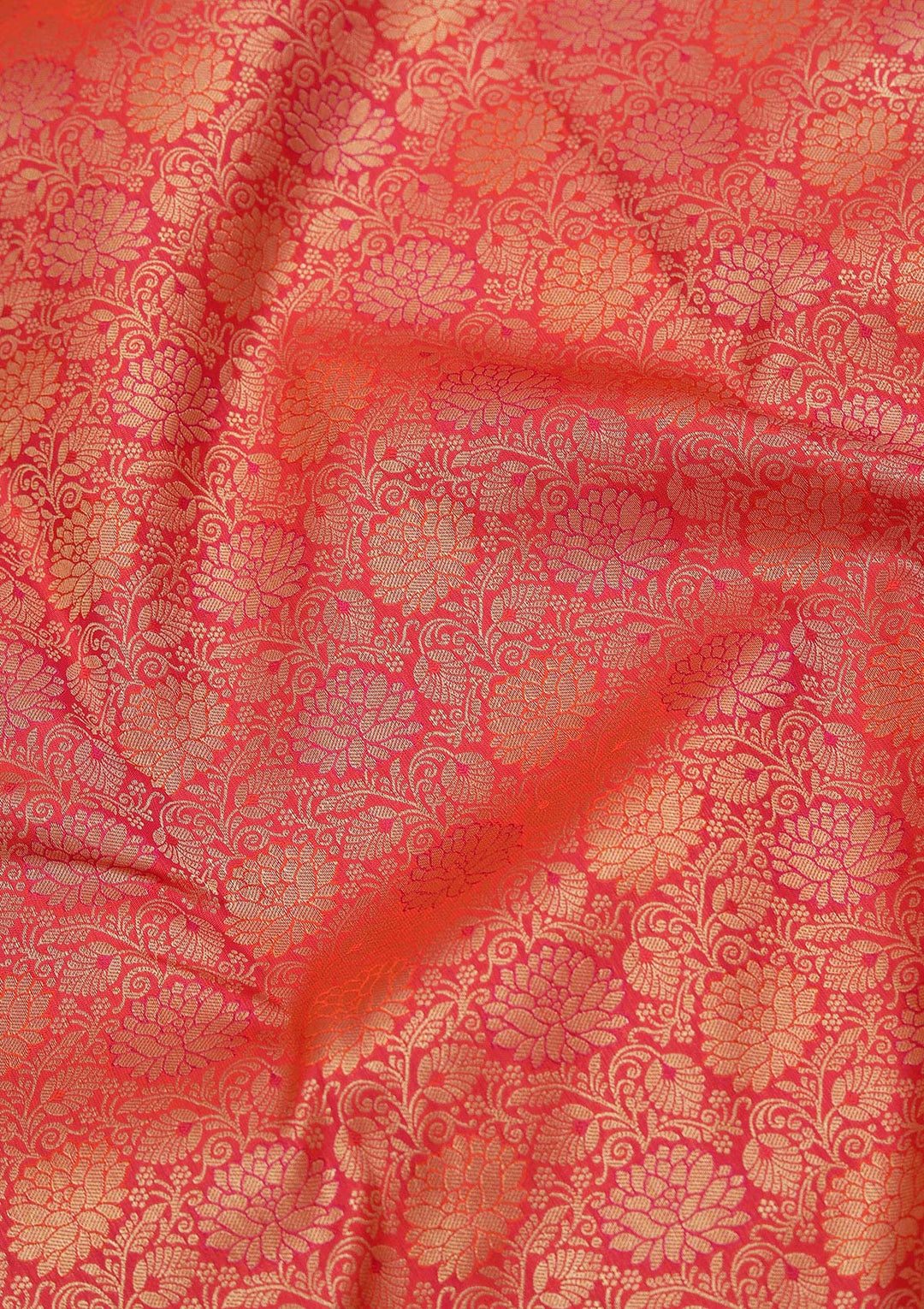 Red Silk Jaal Saree With Matching Blouse Piece