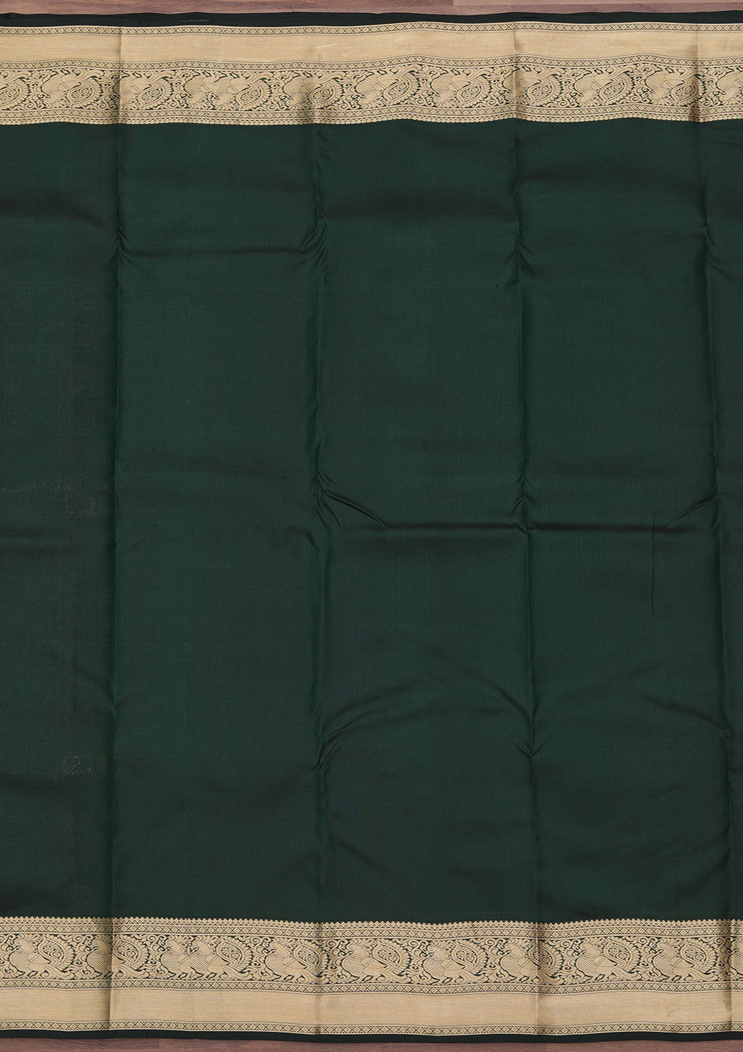 Bottle Green Zariwork Pure Silk Saree