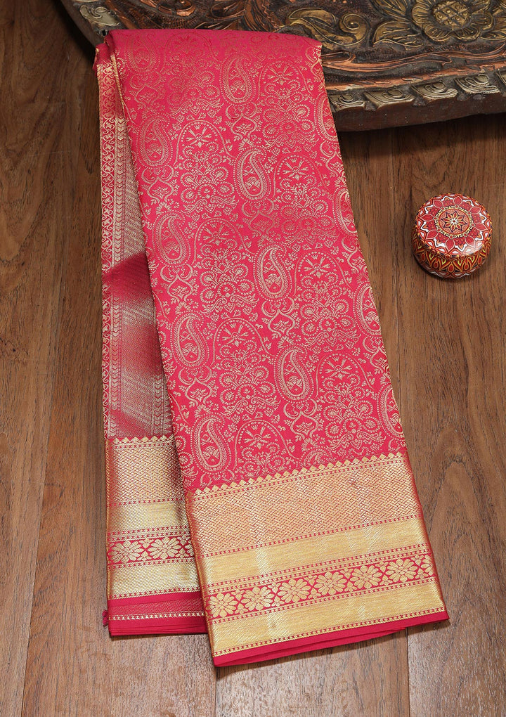 Wine Zariwork Pure Silk Saree