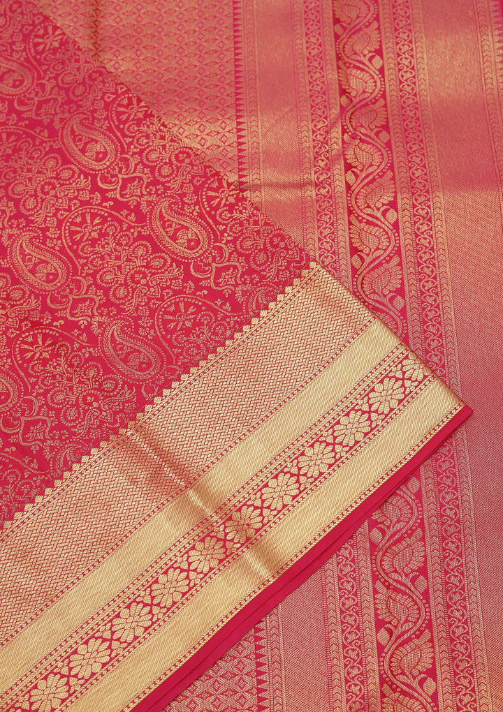 Wine Zariwork Pure Silk Saree
