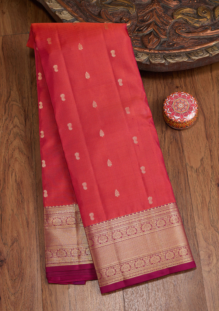Red Zariwork (Gold) Pure Silk Silk_Saree