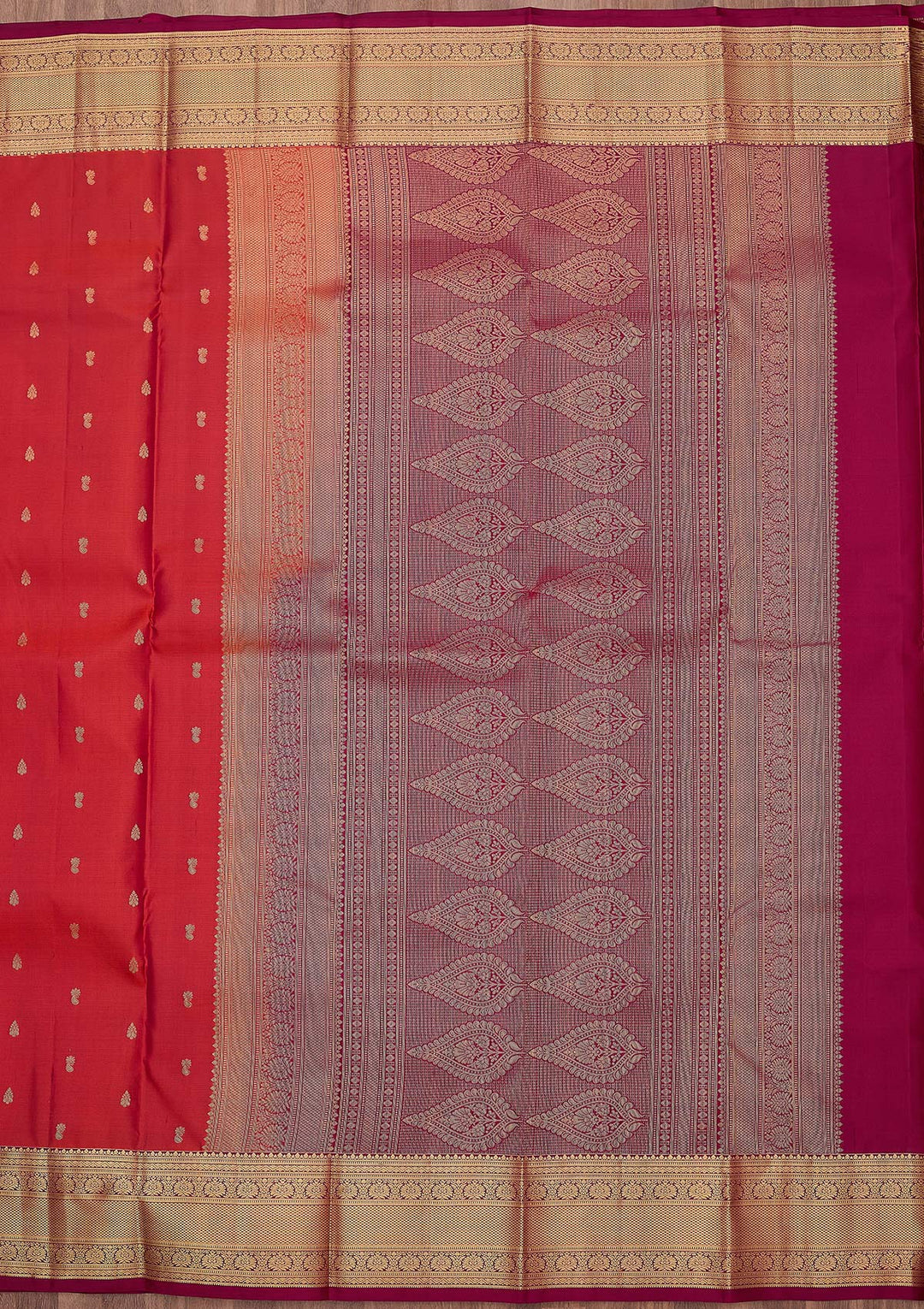Red Zariwork (Gold) Pure Silk Silk_Saree