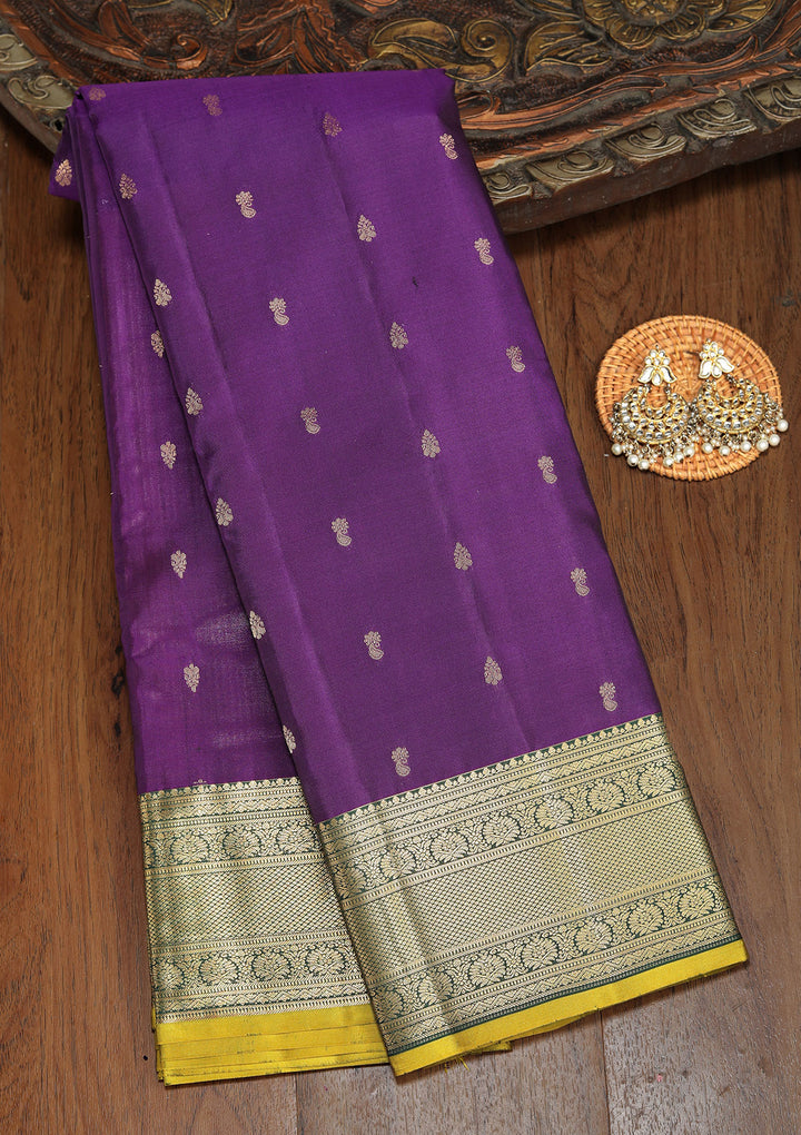 Purple Zariwork Pure Silk Saree