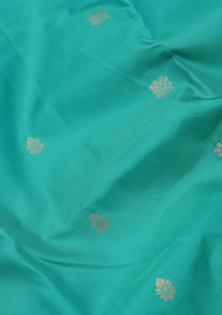 Peacock Green Zariwork Pure Silk Saree