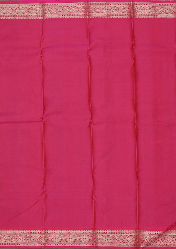 Peacock Green Zariwork Pure Silk Saree