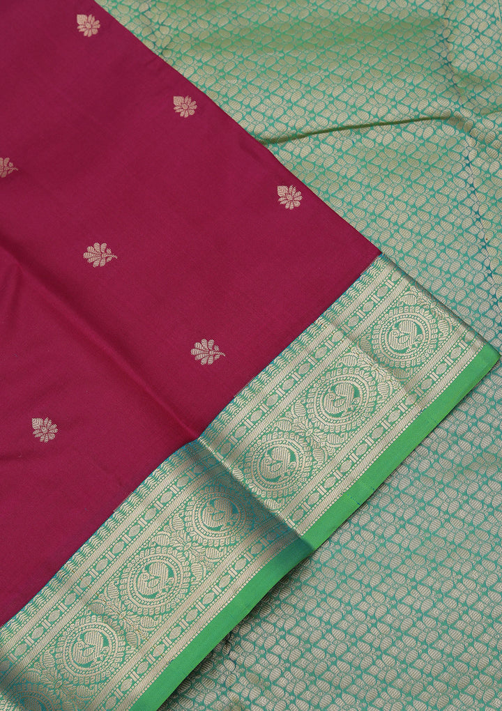 Wine Zariwork Pure Silk Saree