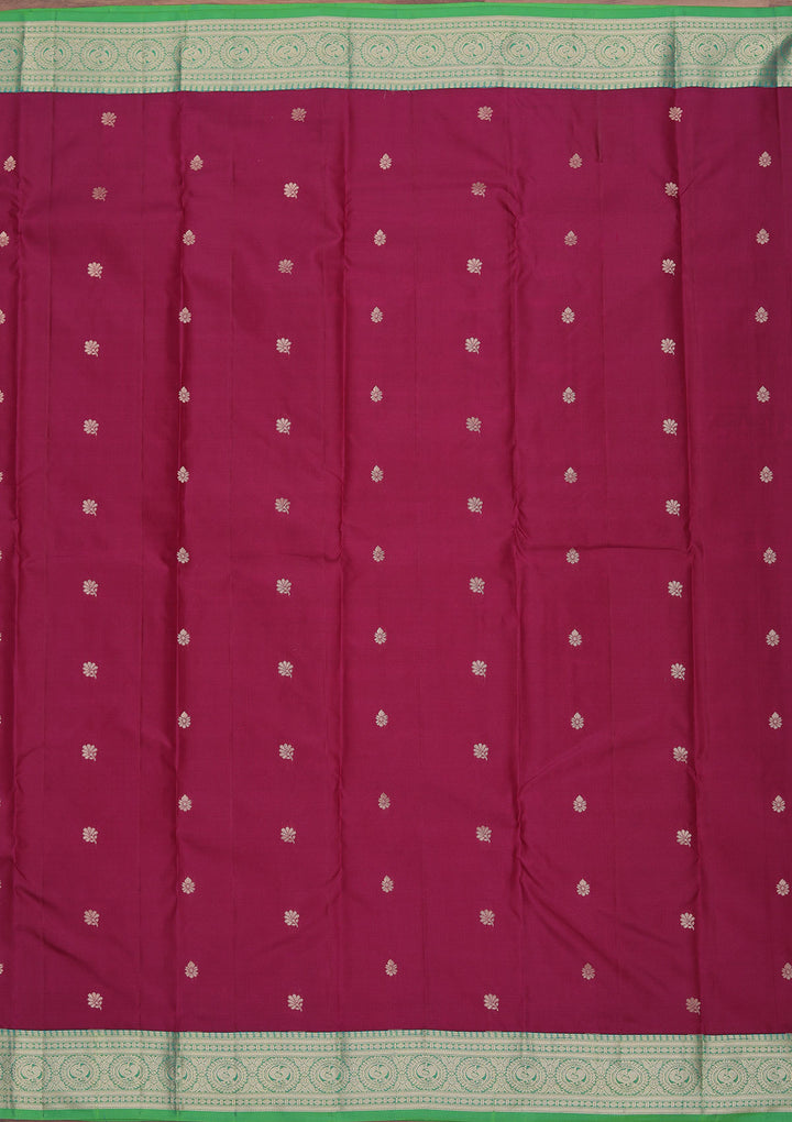 Wine Zariwork Pure Silk Saree