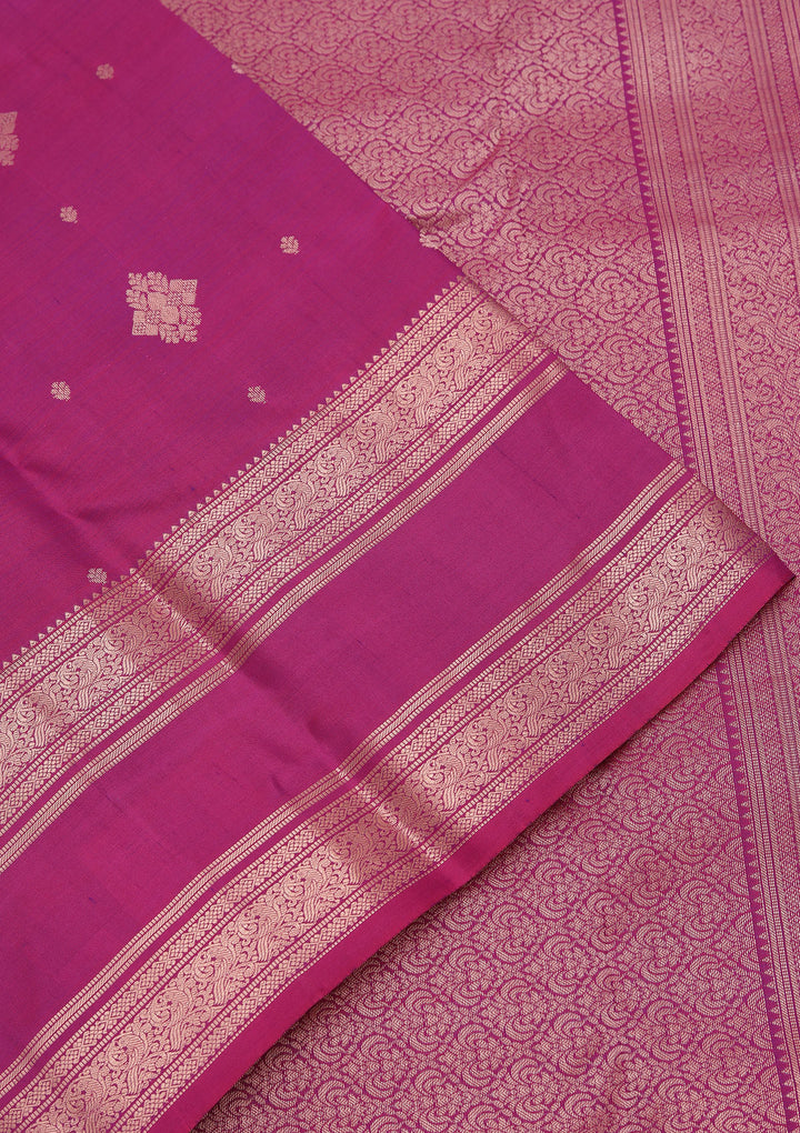 Wine Pure Silk Buti Zariwork Saree With Matching Blouse Piece