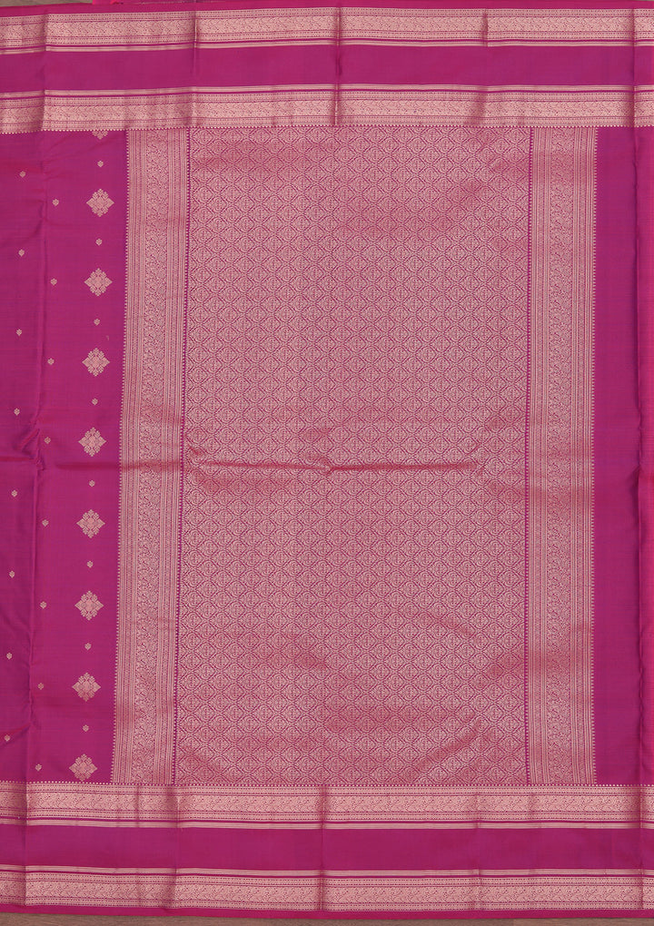 Wine Pure Silk Buti Zariwork Saree With Matching Blouse Piece