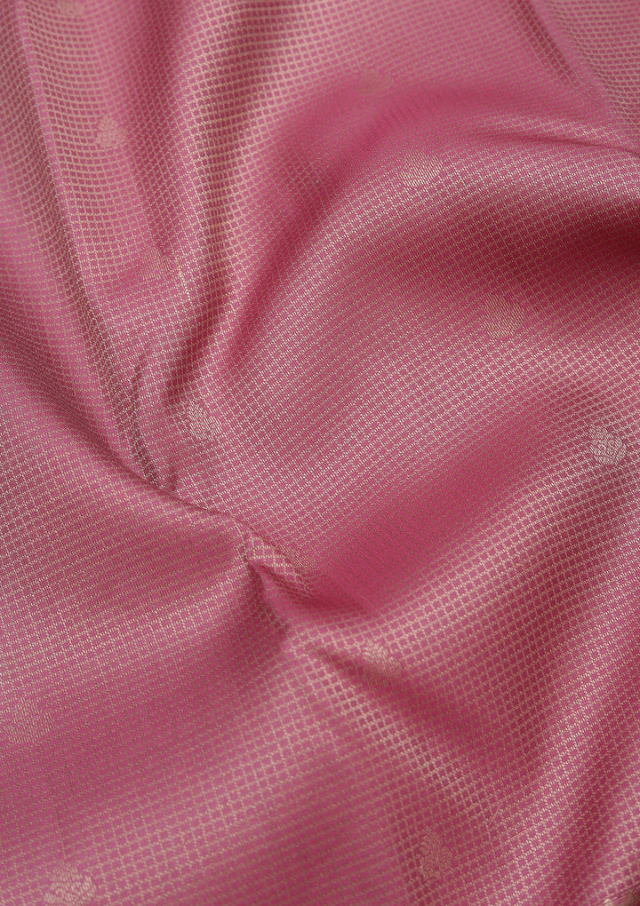 Onion Pink Zariwork Pure Silk Saree