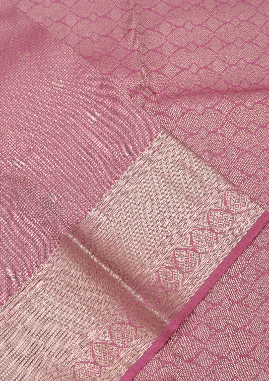 Onion Pink Zariwork Pure Silk Saree